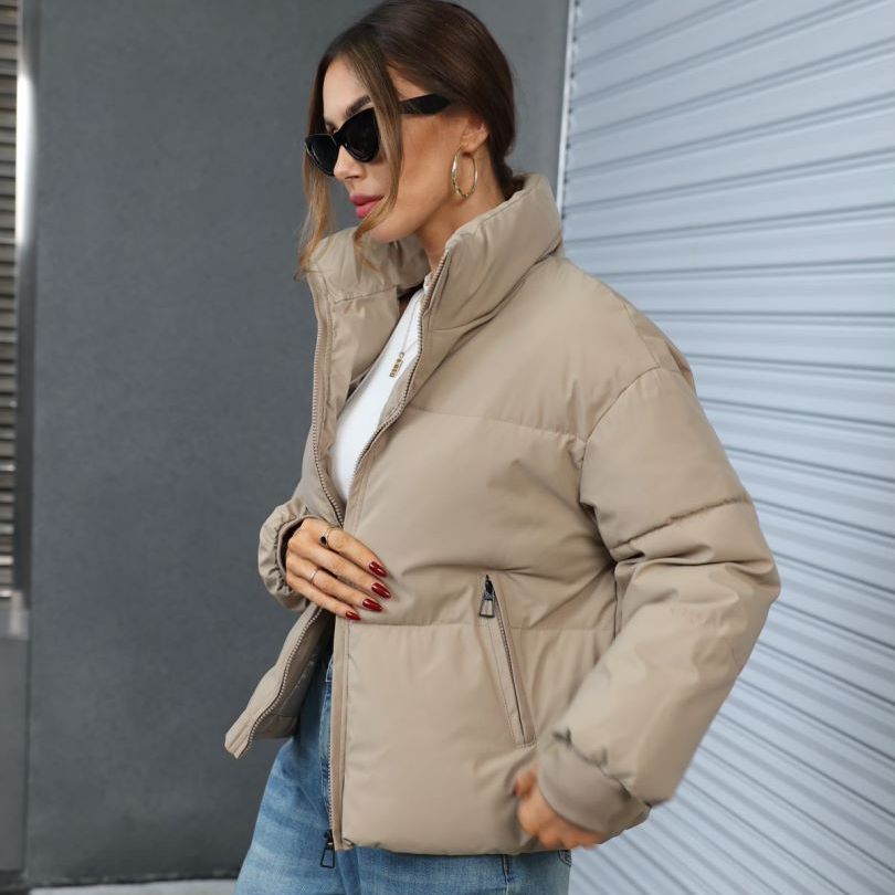 Brown Jacket Winter Slim Casual Short Coat